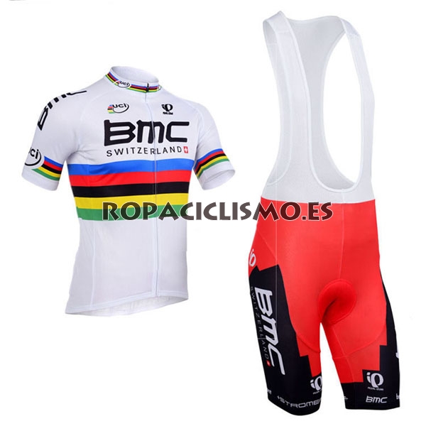 2013 Maillot BMC Blanco tirantes mangas cortas